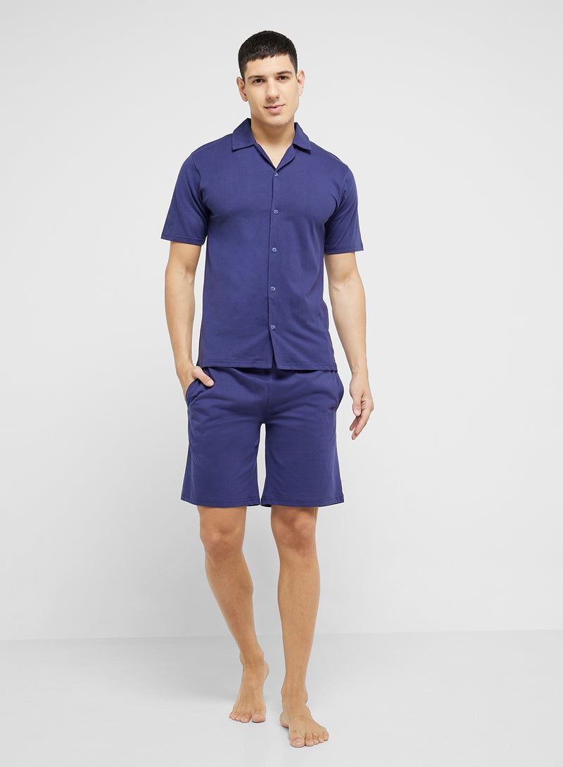 Robert Wood Nightwear Shirt & Shorts Sets  - Image 1