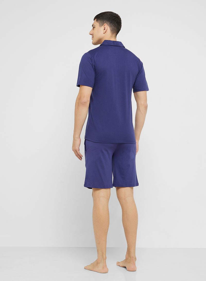 Robert Wood Nightwear Shirt & Shorts Sets  - Image 2