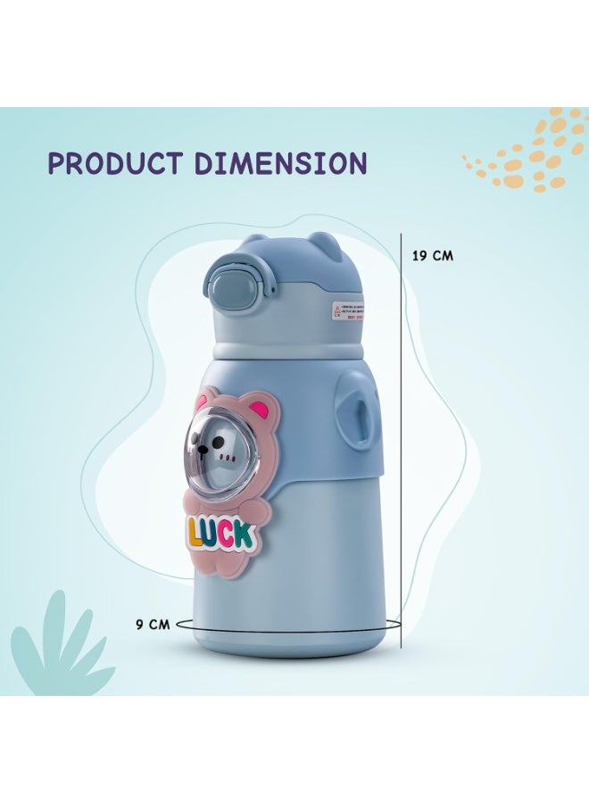 Twisoo Stainless Steel Kids Water Bottle – Leak Proof & Vacuum Insulated with Straw (520ml, Blue) - Image 5