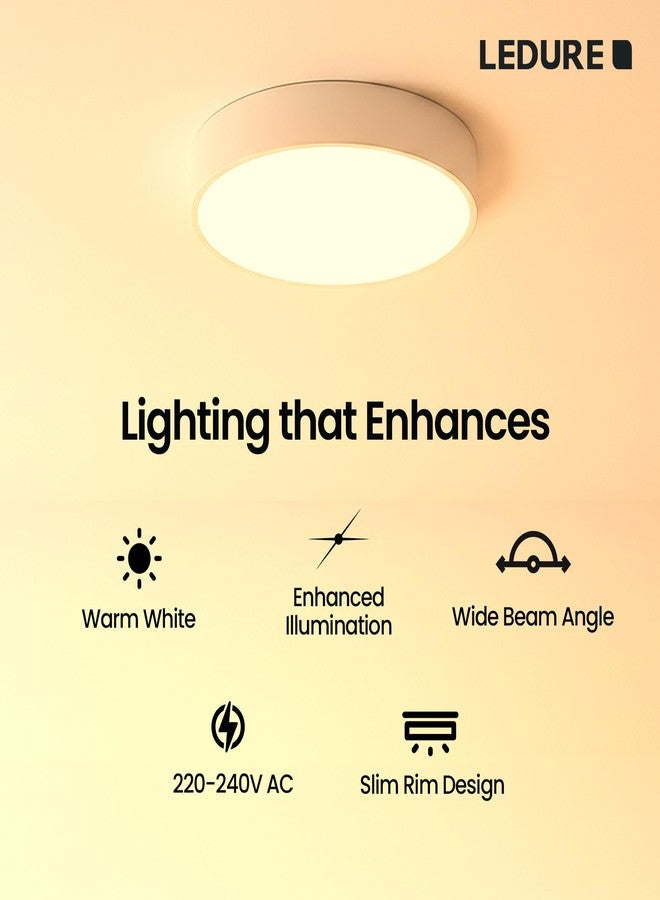 LEDURE Moon Plus Round 12W Surface Downlight | Round LED Surface Mount Light| Warm White Pack of 1 - Image 5