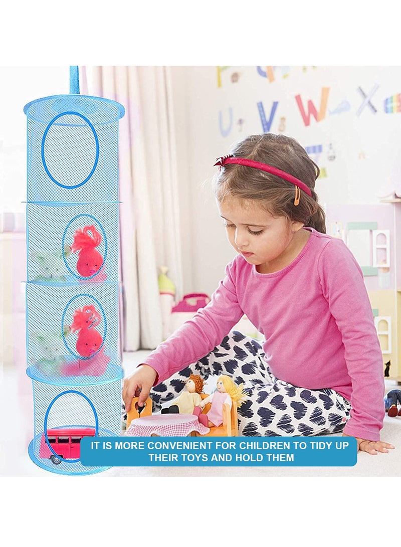 SYOSI, 4 Tier Collapsible Hanging Storage Mesh Basket Suitable for Room Toys Clothes Sundries - Image 4