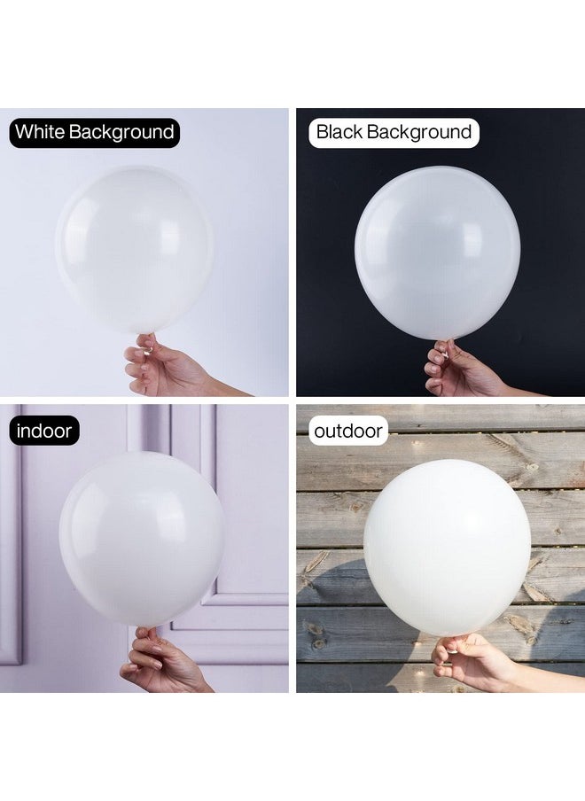 PartyWoo White Balloons, 50 Pcs 12 Inch Matte White Balloons, White Balloons For Balloon Garland Or Balloon Arch As Party Decorations, Wedding Decorations, Neutral Baby Shower Decorations, White-Y13  - Image 2