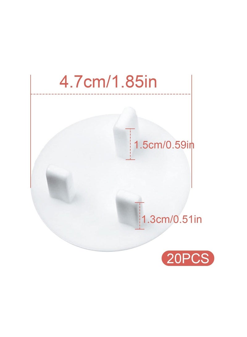 Bluejw 20Pcs Plug Socket Covers, Electrical Outlet Protectors Safety Caps for Baby Child at Home and School (White) - Image 2
