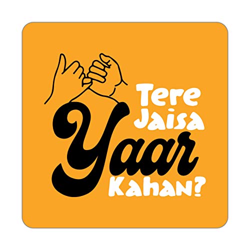 ASHVAH Funny Yaari Dosti Friendship Quotes Typography Printed Tea Coasters Set COMBO-10 - Image 5