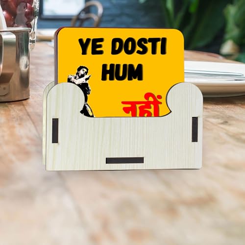 ASHVAH Funny Yaari Dosti Friendship Quotes Typography Printed Tea Coasters Set COMBO-10 - Image 2