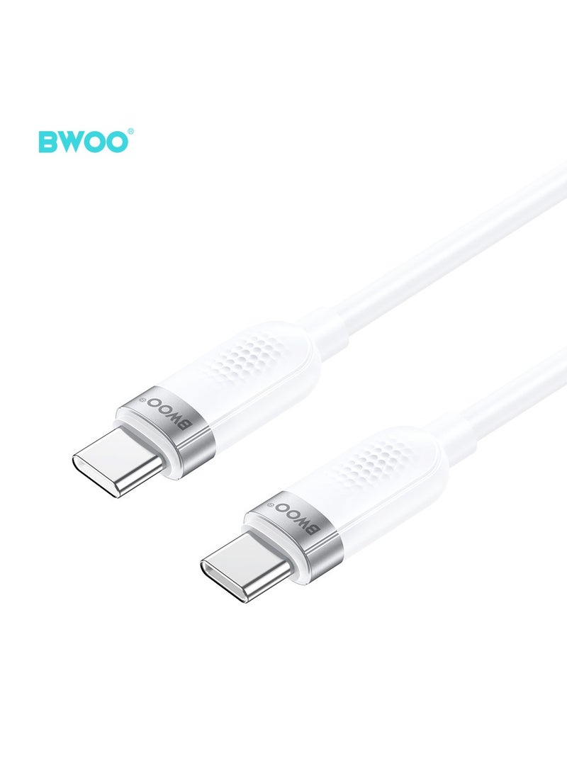 BWOO Type-C To Type-C Skin-Friendly Liquid Silicon Charging Cable White - Image 2