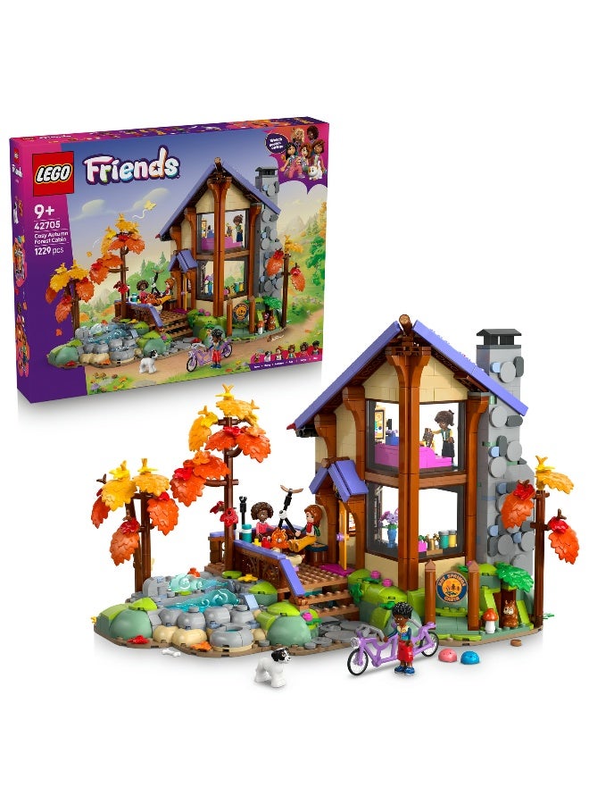 LEGO Friends Cozy Fall Forest Cabin 42705 Building Toy Set (1427 Pieces) - Image 1