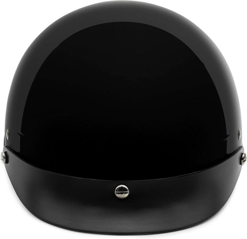 VCAN Cruiser Solid Half Face Motorcycle Helmet - Gloss Black - Image 4