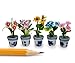 WitnyStore Tiny 1 High 5 Pieces Set Mix Sunflower Orchid Hydrangea Zinnia Hand Made Artificial Flowers Colorful Miniature Realistic Clay Flower Plant Pots Blooming House Plants Indoor Decoration - Image 3