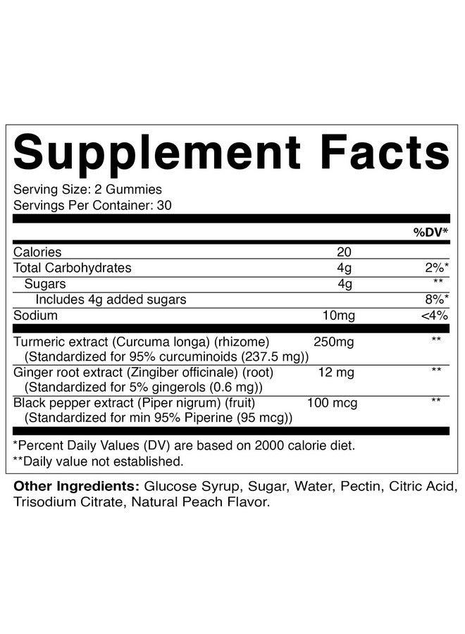 Vitamatic جواهر فيتامينات الكركم مع مستخلص الزنجبيل والفلفل الأسود - 60 جواهر نباتية 95% كركومينويد - دعم قوي لمضادات الأكسدة والالتهابات - Image 2