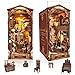 SUDOPOR DIY Book Nook KitNew DIY Dollhouse Booknook Bookshelf Insert Decor3D Wooden Puzzles with LEDBook Nook Miniature KitBirthday Easter Home Decor for Teens AdultMagic World - Image 2