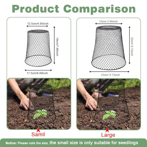 Doksving 10 Pcs 6874 Multiple SizesQuantities Available Seedling Plant Protectors from Animals Chicken Wire Plant Cage Garden Cloche to Protect Plants Vegetables from Rabbits Squirrels Chicken - Image 3