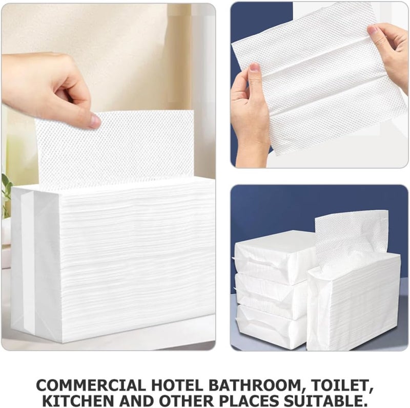 Multi-use Paper Hand Towels 120 Sheets Per Pack, 5pcs Hotel Napkins for Bathroom and Kitchen, Water-absorbent Dry Hand Towels Refill for Commercial and Home Use - Image 3
