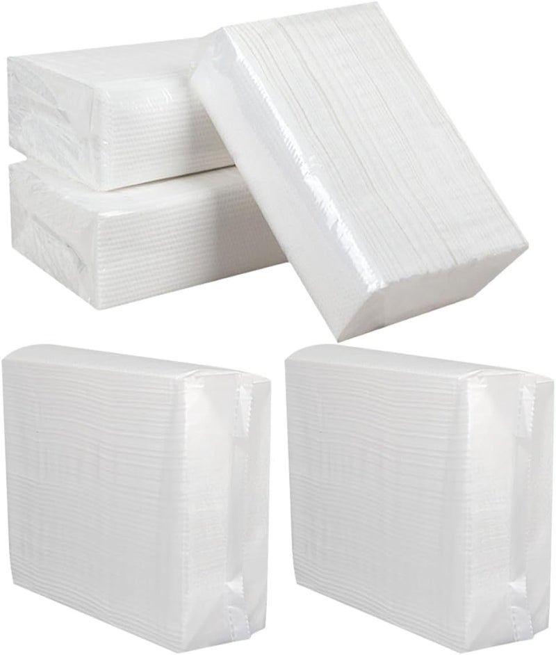 Multi-use Paper Hand Towels 120 Sheets Per Pack, 5pcs Hotel Napkins for Bathroom and Kitchen, Water-absorbent Dry Hand Towels Refill for Commercial and Home Use - Image 1