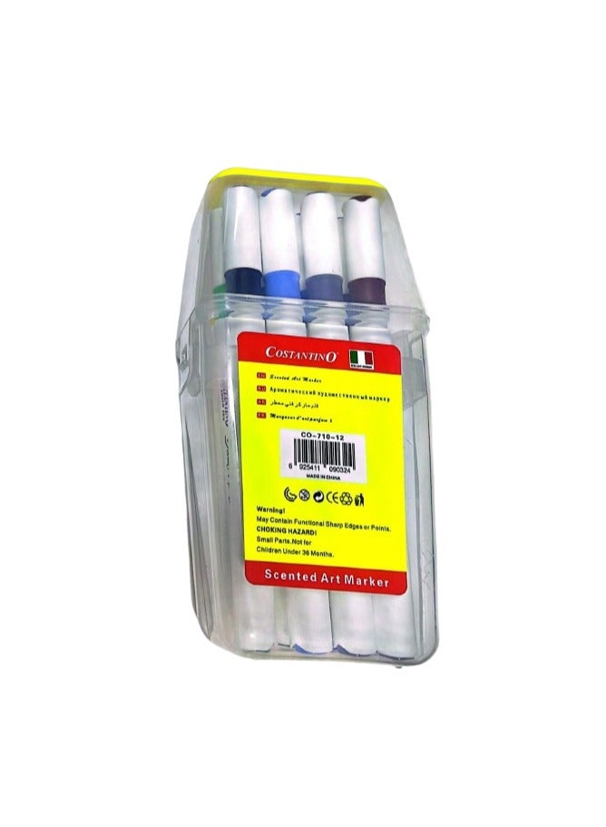Costantino Dual Tip Scented Art Markers Multicolor Pack Of 12 - Image 1