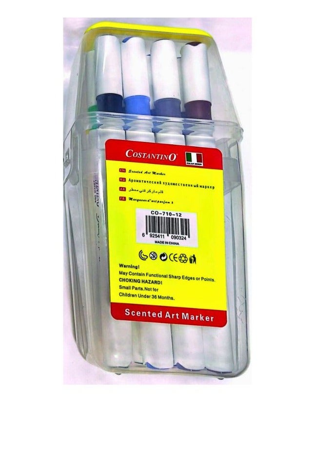 Costantino Dual Tip Scented Art Markers Multicolor Pack Of 12 - Image 2