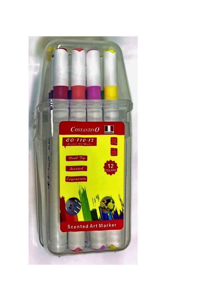 Costantino Dual Tip Scented Art Markers Multicolor Pack Of 12 - Image 3