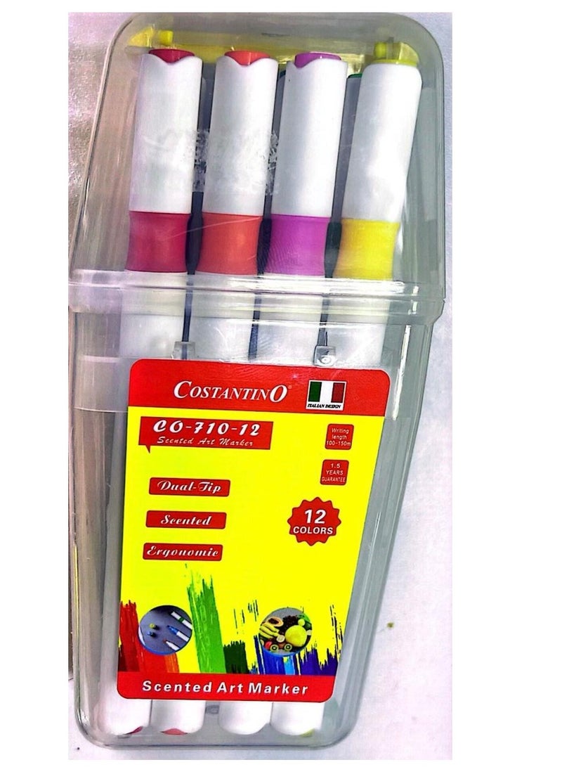 Costantino Dual Tip Scented Art Markers Multicolor Pack Of 12 - Image 4