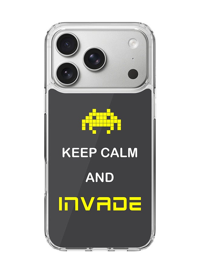 Stylizedd Classic Clear MagSafe Case for iPhone 17 Pro , Hybrid Soft Case Flexible Edges Anti Drop TPU PC Gel Thin Transparent Cover [ Designed for iPhone 17 Pro ] - Keep Calm And Invade