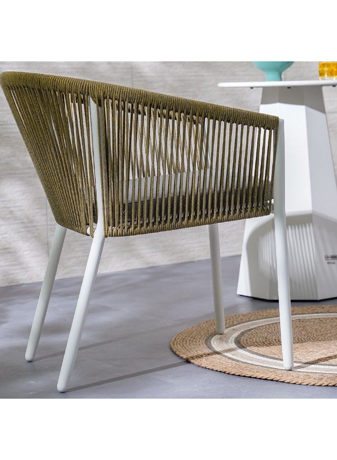 DANUBE HOME طقم شرفة القاهرة 1 + 2 مقعد | طقم طاولة وكراسي | طقم بيسرو 3 قطع لجميع الأجواء مع طاولة قهوة | أثاث بتصميم عصري للحديقة الخارجية - أبيض/أصفر - Image 3