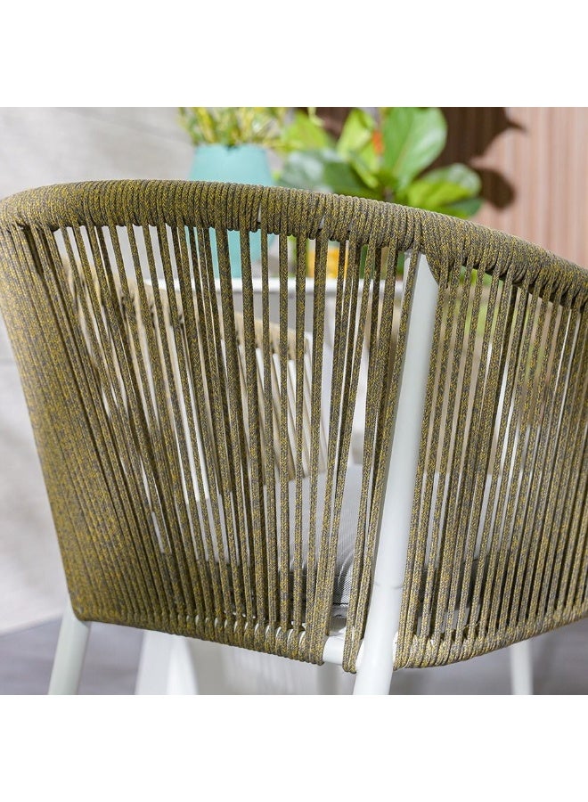 DANUBE HOME طقم شرفة القاهرة 1 + 2 مقعد | طقم طاولة وكراسي | طقم بيسرو 3 قطع لجميع الأجواء مع طاولة قهوة | أثاث بتصميم عصري للحديقة الخارجية - أبيض/أصفر - Image 5