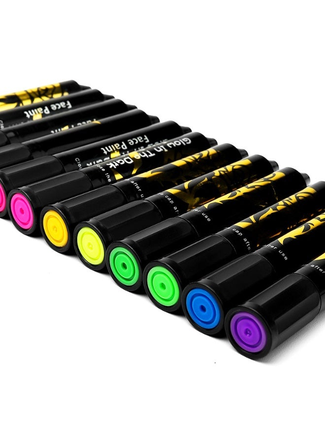 ميدو ألوان رسم الوجه المتوهجة تحت الضوء البنفسجي – 12 ألوان آمنة وسهلة الغسيل - Image 3