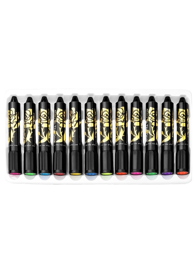 ميدو ألوان رسم الوجه المتوهجة تحت الضوء البنفسجي – 12 ألوان آمنة وسهلة الغسيل - Image 4