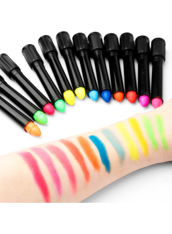 ميدو ألوان رسم الوجه المتوهجة تحت الضوء البنفسجي – 12 ألوان آمنة وسهلة الغسيل - Image 2