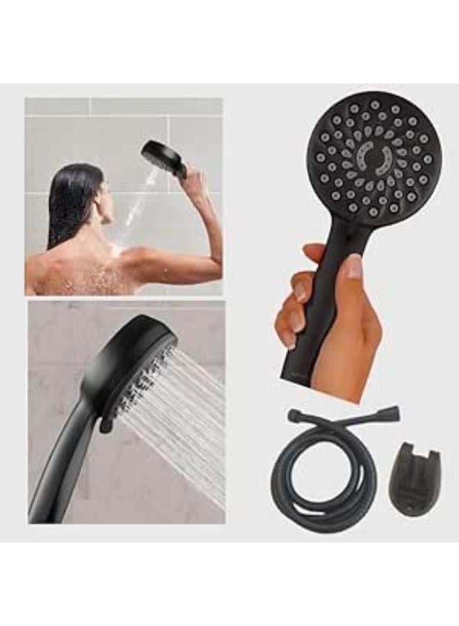 Bathroom Shower Head Shapes And Colors As Per Picture (Water Saving Shower Head With Black Body With 3 Jet Modes Fits Shower Hose And Bracket) 