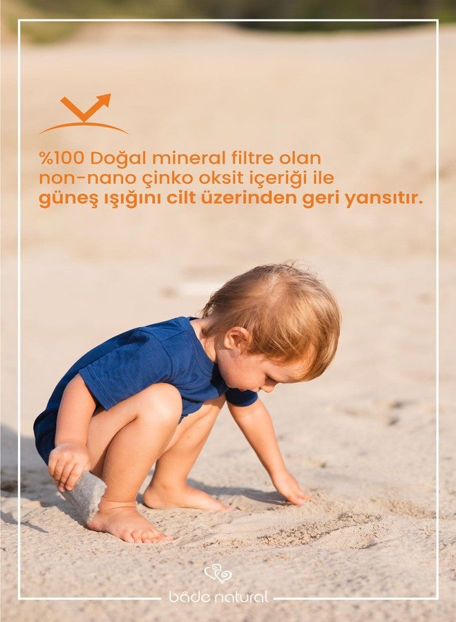 Bade Natural Kids Mineral Sunscreen Stick SPF 50+ - 100% Natural Zinc Oxide Sun Protection for Babies & Children, Broad Spectrum UVA/UVB Defense, Water Resistant & Gentle Formula, 0.56 oz - Image 4