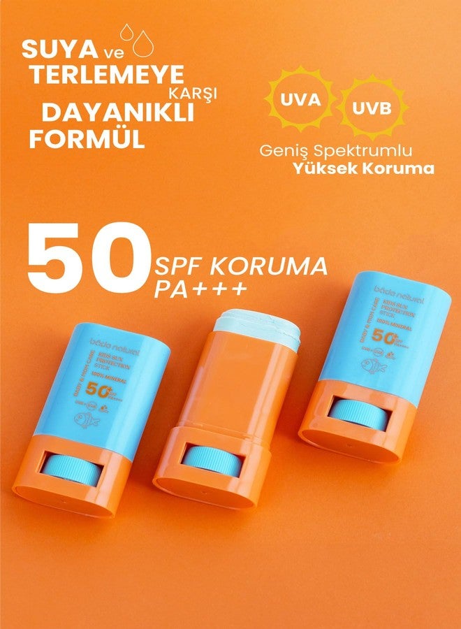 Bade Natural Kids Mineral Sunscreen Stick SPF 50+ - 100% Natural Zinc Oxide Sun Protection for Babies & Children, Broad Spectrum UVA/UVB Defense, Water Resistant & Gentle Formula, 0.56 oz - Image 2