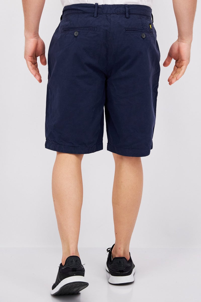 Lyle & Scott Men Solid No Stretch Bermuda Shorts, Dark Navy  - Image 2