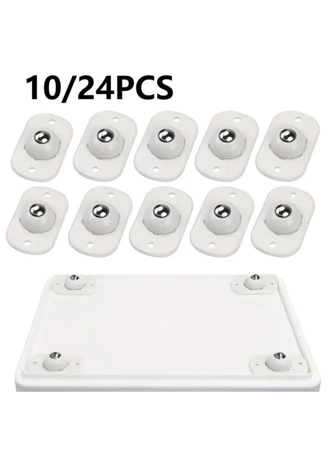 24 Pcs Self Adhesive Caster Wheels 360 Rotating Mini Universal Rollers Durable ABS - Image 2
