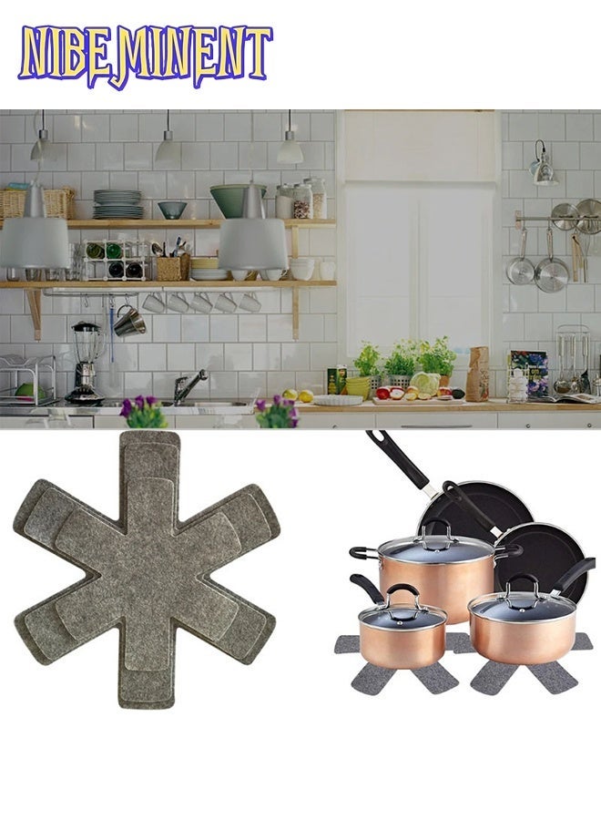 NIBEMINENT 12pcs Premium Felt Pot and Pan Protective Pads - Anti-Stick, Scratch-Resistant Multi-Layer Heat-Resistant Kitchen Storage Pads for Cookware, Glassware, Baking Trays, Plates - Durable Non-Slip Organizer for Cabinets & Countertops, Cookware Protection - Image 3