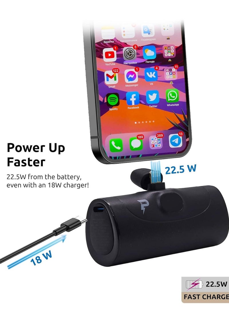 Phoni 4-in-1 Power Bank Station, 22.5W Fast Charge, 4x Type-C Connector, Built-in Display and Kickstand, Dual Charging, 4x 5000mAh, No Cable Needed - Image 2