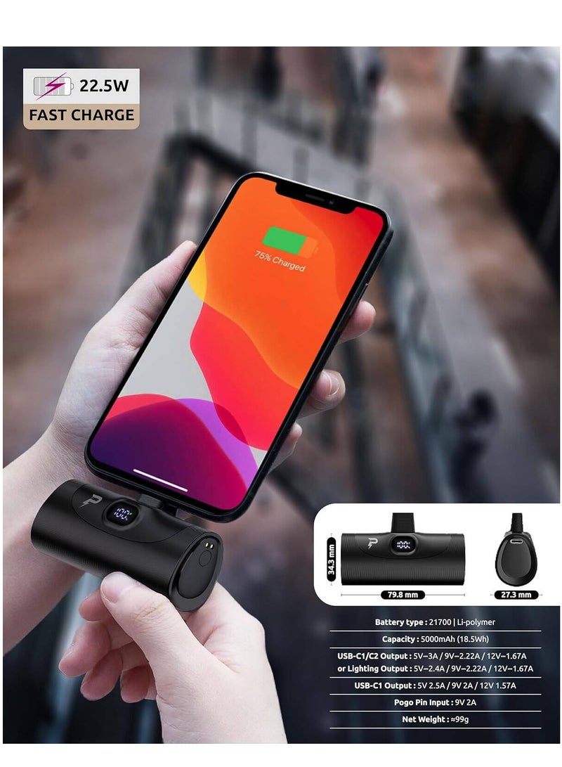 Phoni 4-in-1 Power Bank Station, 22.5W Fast Charge, 4x Type-C Connector, Built-in Display and Kickstand, Dual Charging, 4x 5000mAh, No Cable Needed - Image 5