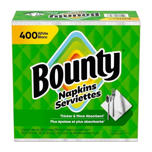 Bounty Paper Napkins, White, 400 Count - Image 1