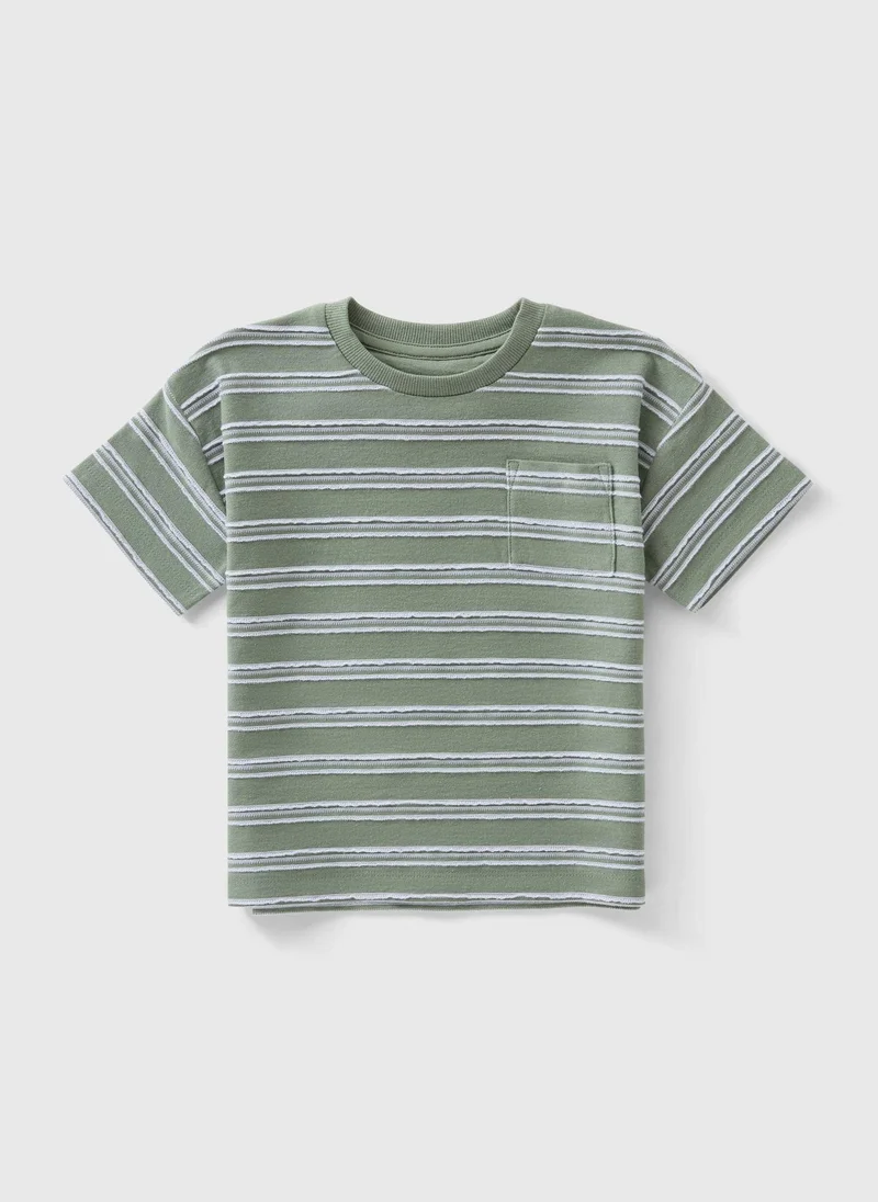 Matalan Boys Sage Green Striped T-Shirt