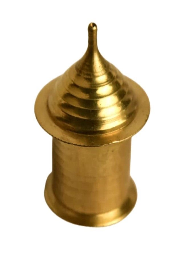 MAYAPURI Handmade Golden Sindur Box | Sindoor Dibbi/Kumkum Dani, Brass Traditional - Image 1