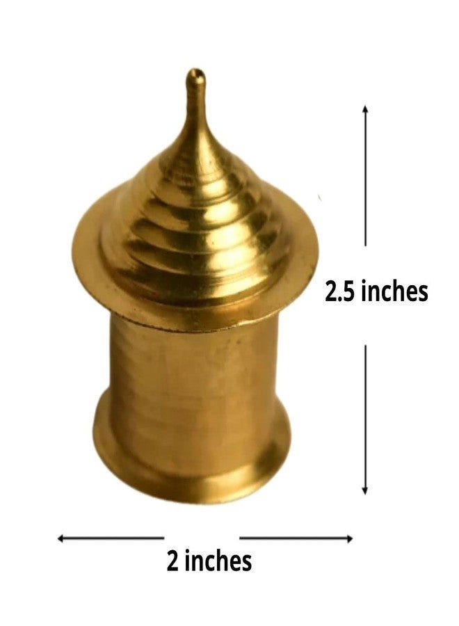 MAYAPURI Handmade Golden Sindur Box | Sindoor Dibbi/Kumkum Dani, Brass Traditional - Image 4