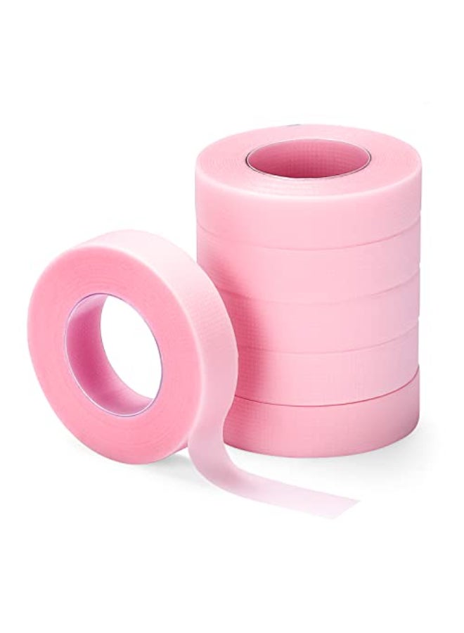 TEOYALL 6 Rolls PE Lash Extension Tapes Adhesive Breathable Micropore Eyelash Tapes Lash Extension Supplies for Makeup Salon Pink - Image 1