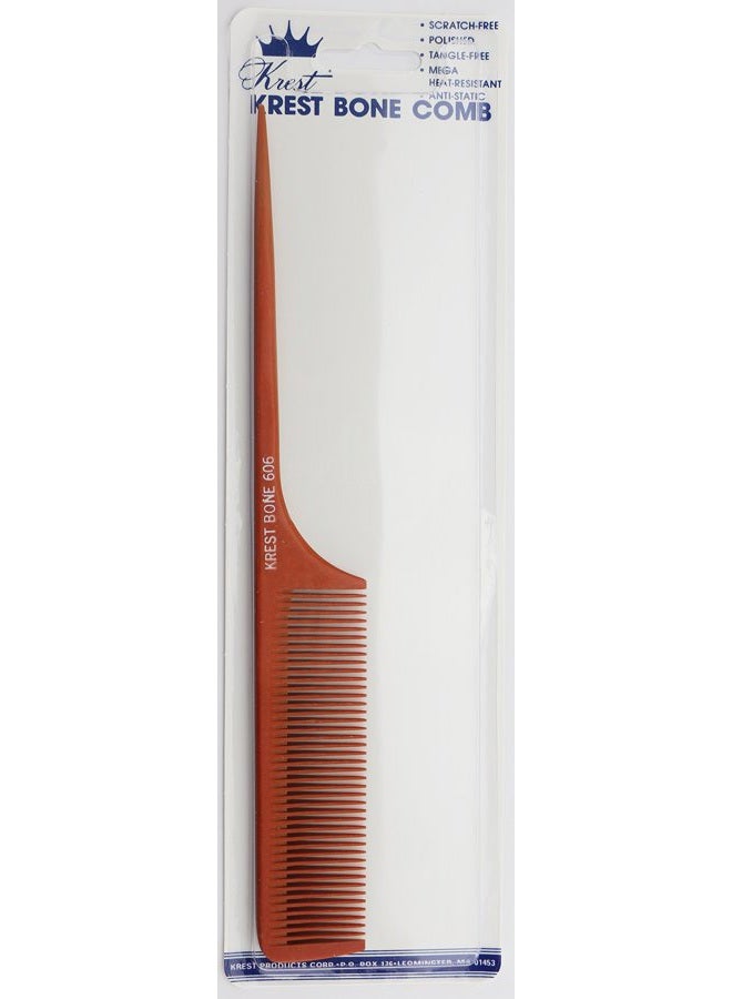 9 Inch Bone Rattail Comb. Professional, Heat Resistant, Detangle & Sectioning Comb for Men with Fine Hair