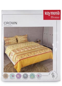 Raymond Raymond Home King Flat Sheet Bedsheet 200 Thread Count Luxirious 100% Long Staple Cotton Bedding Printed Sateen Percale Bed Linen with 2 Pillow Case - Ecru (274 * 274 CM)  - Image 1
