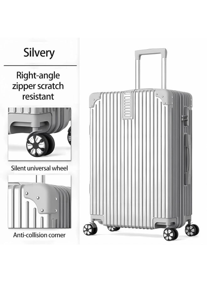 Favarey 28" Luggage Suitcases with Universal Wheels PC+ABS Durable Hardshell Luggage Silver - Image 2