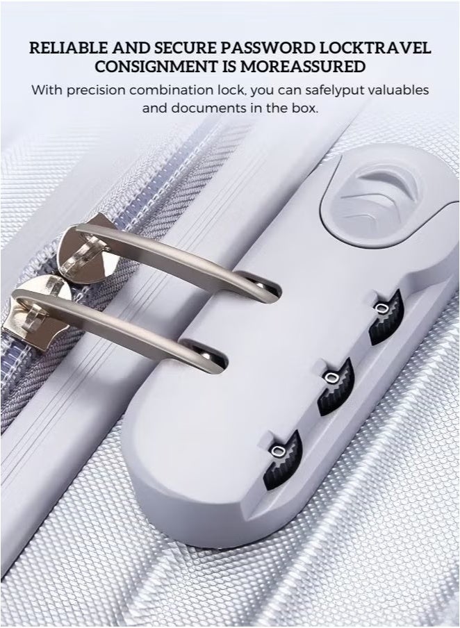 Favarey 28" Luggage Suitcases with Universal Wheels PC+ABS Durable Hardshell Luggage Silver - Image 5