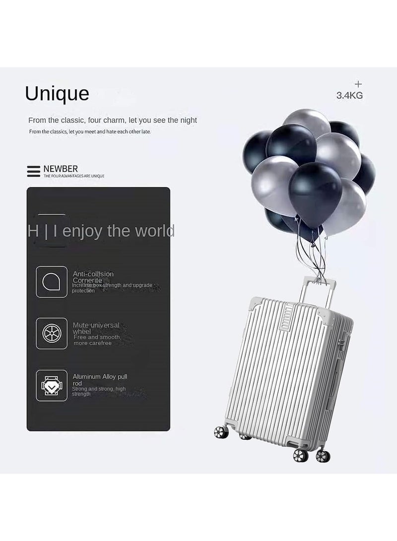 Favarey 28" Luggage Suitcases with Universal Wheels PC+ABS Durable Hardshell Luggage Silver - Image 4