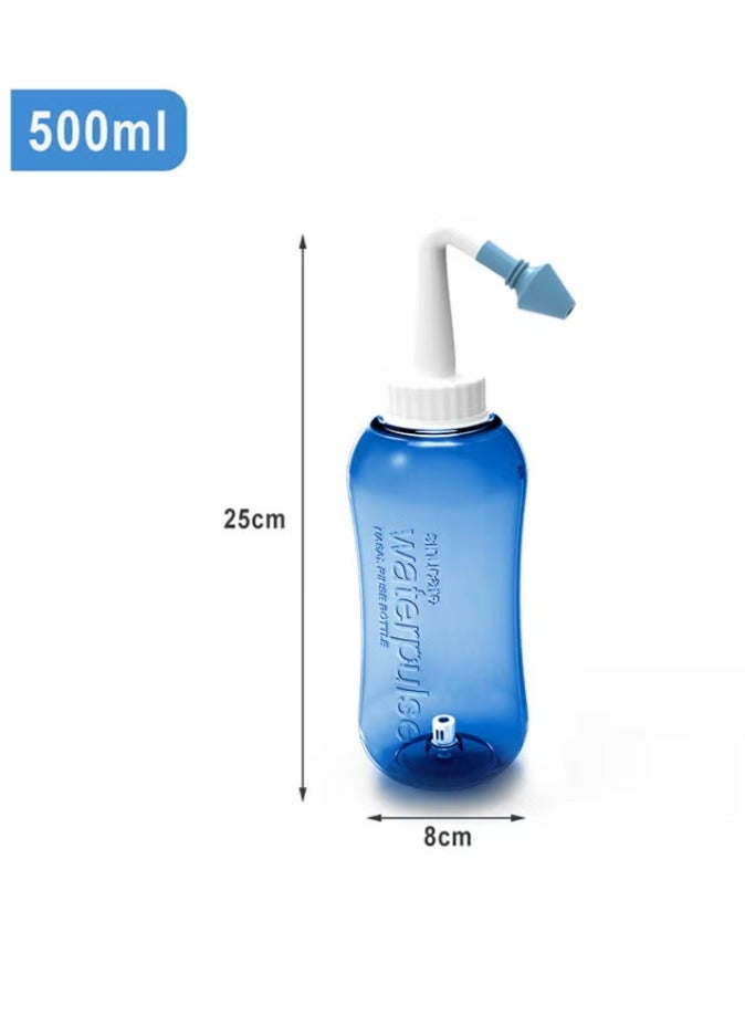 Nose Wash Neti Pot Sachets Rinse Nasal Irrigation With Water Pulse Saline Bottle Blue 500ml - Image 3
