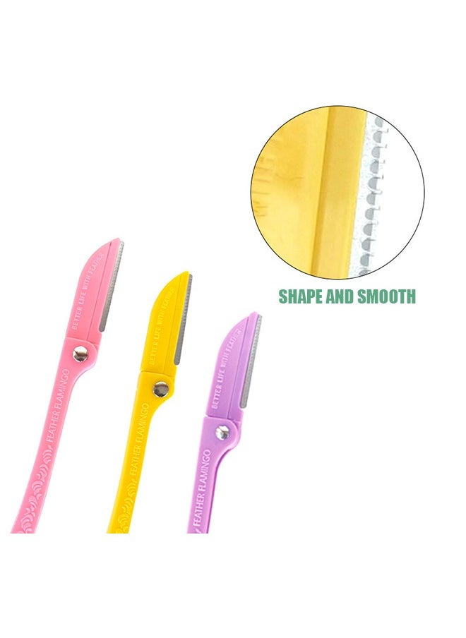 FLAMINGO - For Shaving Facial Body Hair,1 Pack/3 Piece Feather Razor For Face and Body Shaving, Removes The Fine Hairs From The Eyebrow Neck and Face, Folding Blade Design, Capable of 180 Degree Rotation, Suitab - Image 1