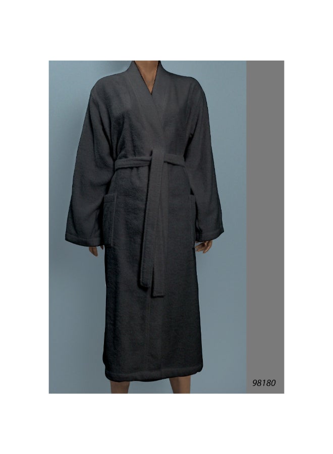 MTS Pocket Detail Cotton Bathrobe Grey 10 x 28 x 38 cm 321-24GRY - Image 1