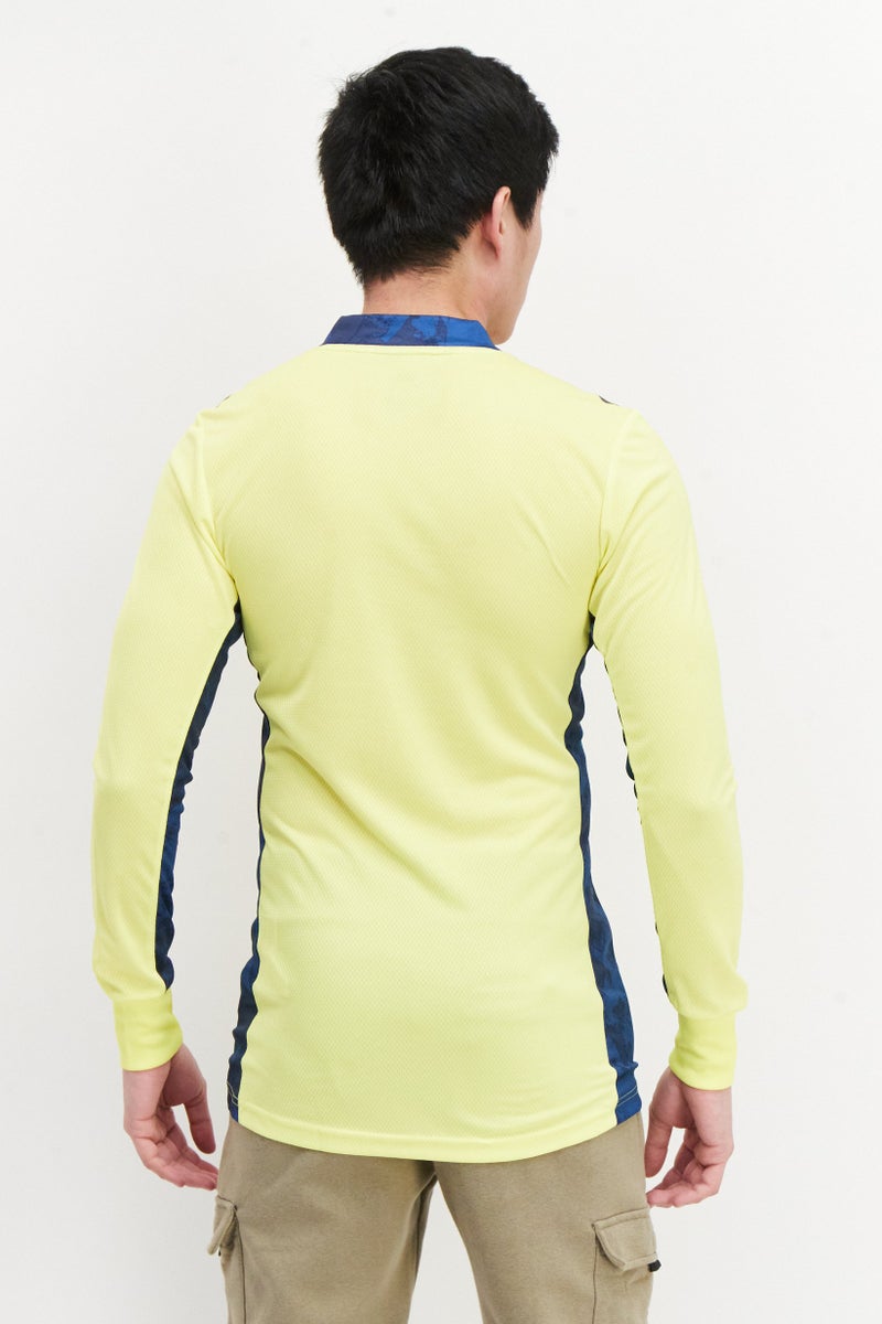 Men Sportswear Long Sleeve T-Shirt, Light Green/Navy
